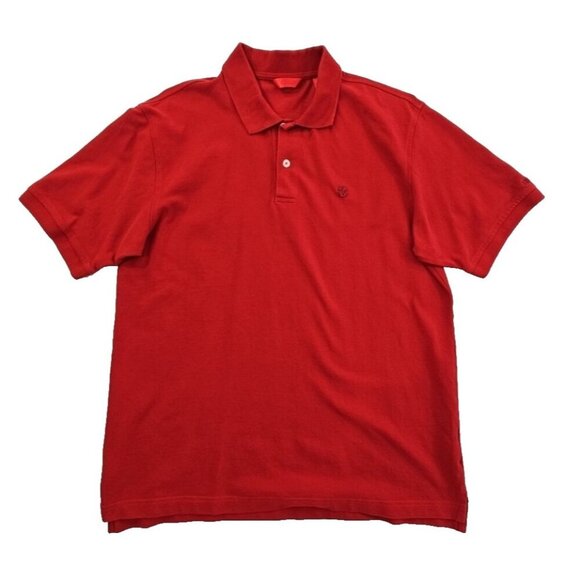 Izod Men's Polo Golf Tennis Shirt Size Large Deep Red Short Sleeve EUC LN - Picture 1 of 13